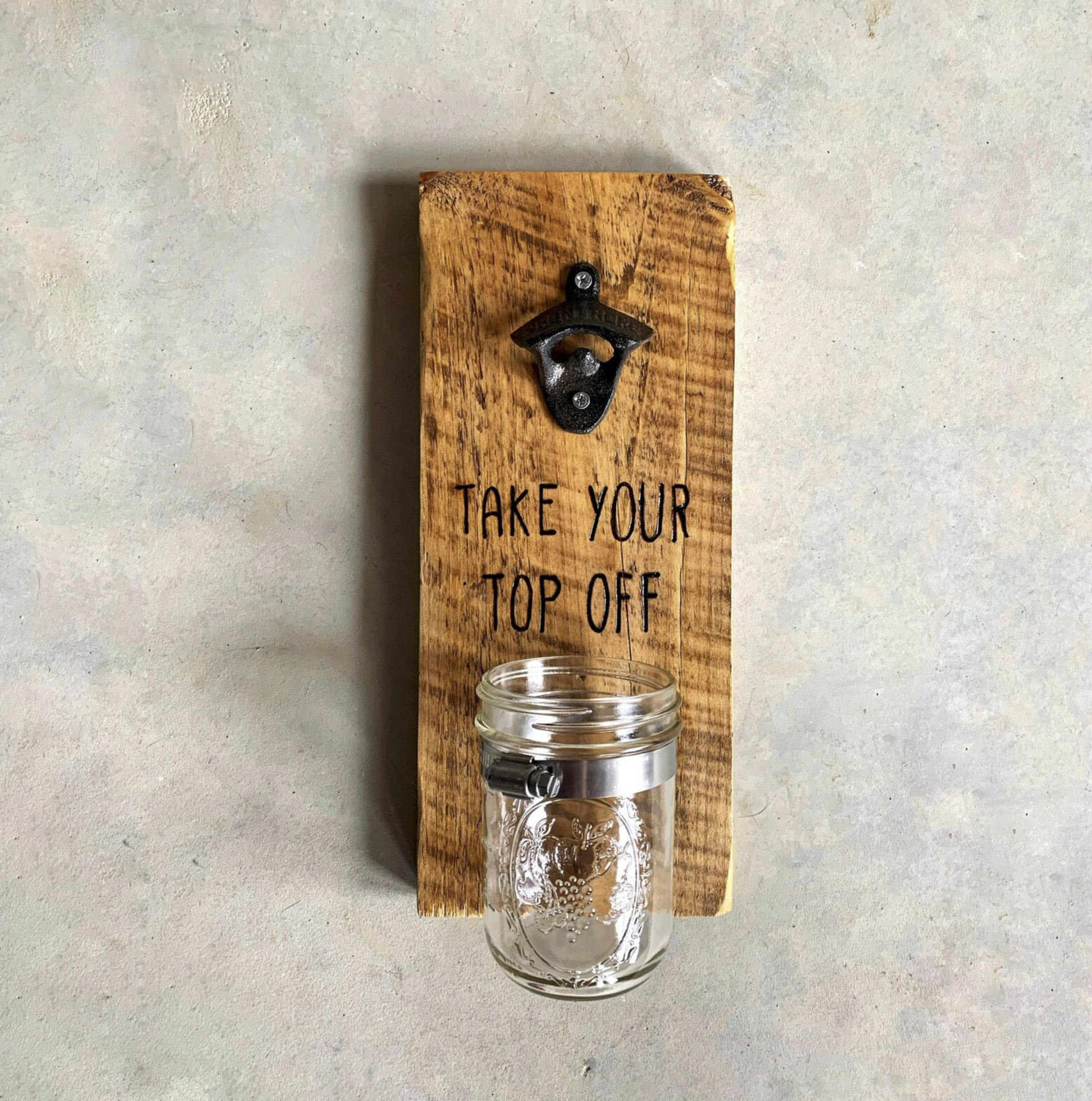 Mason Jar Bottle Opener // Wall Mounted Bottle Opener 