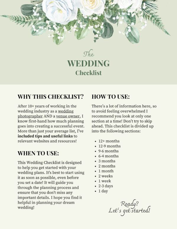 The Wedding Checklist | PDF Digital Download - Image 2